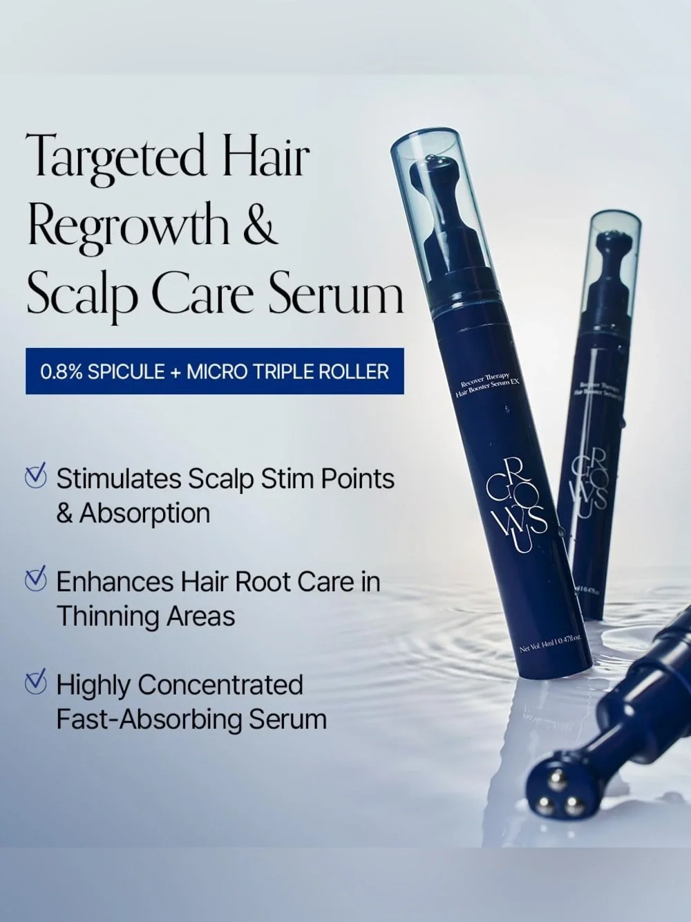 GrowUs Recover Therapy Hair Booster Serum EX- scalp care, thinning hair, upgrade